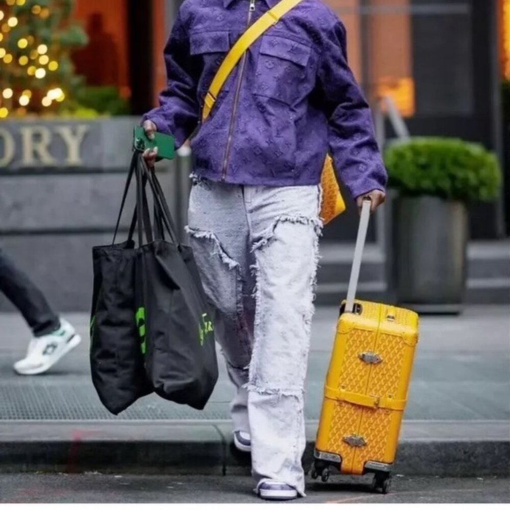 Louis Vuitton Virgil Abloh Ss23 Wide Carpenter Denim Trousers With Fringes Sz 38